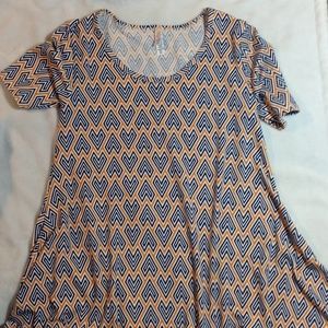 Lularoe perfect tee orange, blue, white EUC xxs